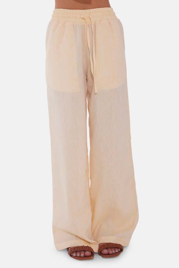 The Tile Club Amber Waves Linen Pant - Yellow