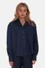 The Tile Club Lily Poplin Boyfriend Shirt - Navy - Thumbnail 1