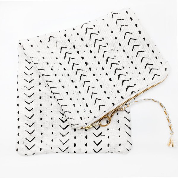 Grow Soul Foldover Mud Cloth Clutch No.04 Grow Soul Foldover Mud Cloth Clutch No.04