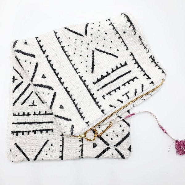 Grow Soul Foldover Mud Cloth Clutch No.05 Grow Soul Foldover Mud Cloth Clutch No.05