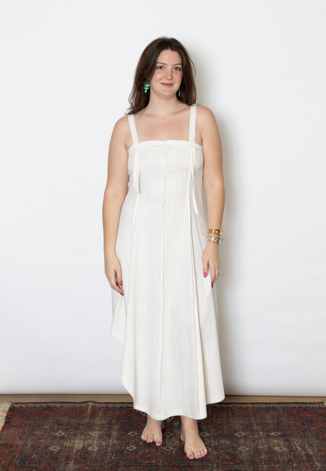 Serienumerica Fitted Strappy Dress - Pinstripe | Garmentory