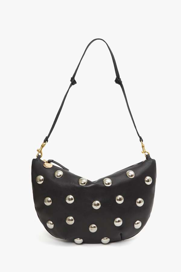 Clare V. Lune Leather Bag - Black/Silver Studs