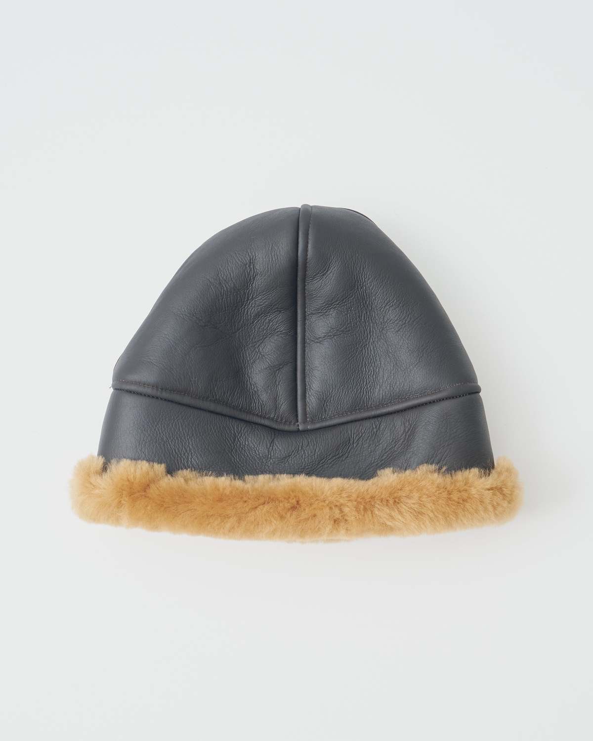 CAWLEY STUDIO Leather Back Straight Hair Cap Chocolate/Tan