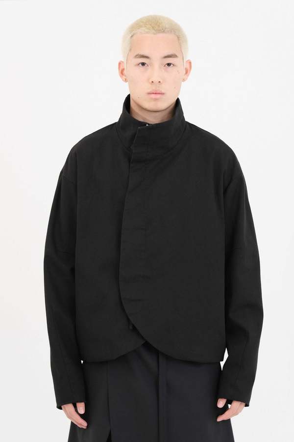 美品★ ESSENTIAL CURVE COLLAR JACKET ESSENTIAL CURVE COLLAR JACKET BLACK M