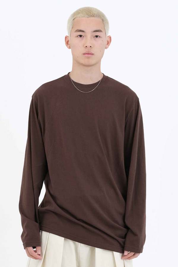 Attempt Swivel Long Sleeve T shirt - Dark Brown