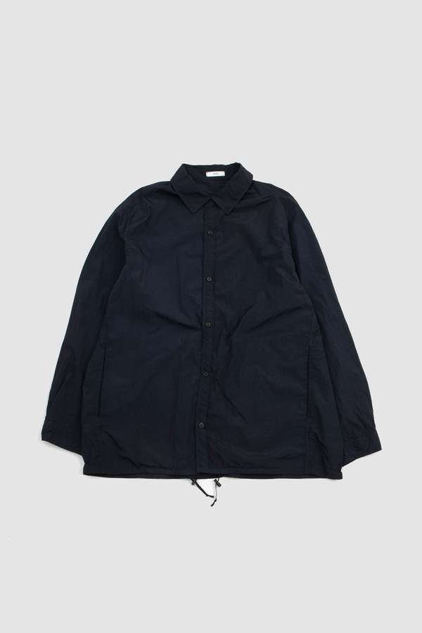Aton Hand Dyed Nylon Shirt Jacket - Navy | Garmentory
