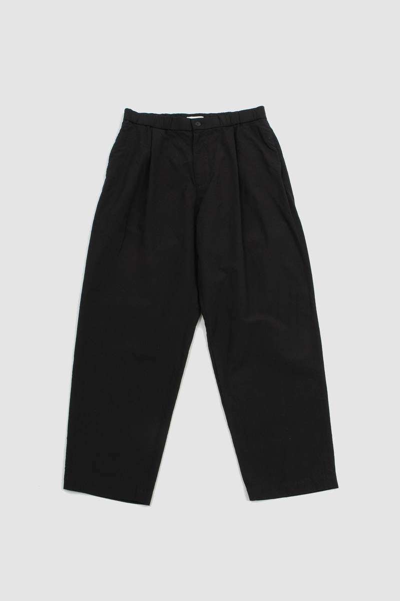 Aton Wool Washi Tropical Wide Easy Pants - Black | Garmentory