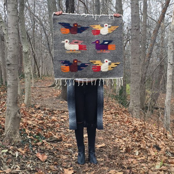 Small Gray Birds Handwoven Tapestry Small Gray Birds Handwoven Tapestry