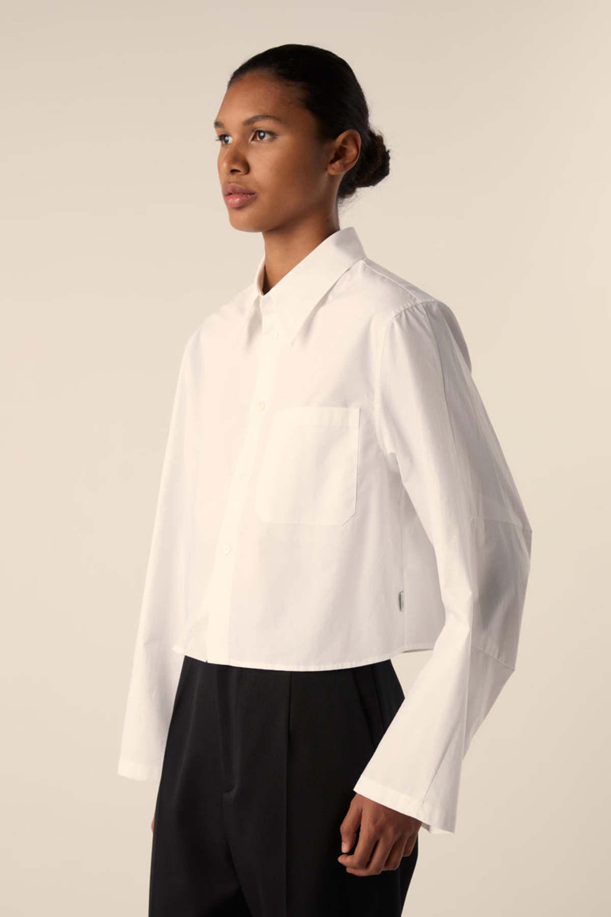 MM6 Maison Margiela Cropped Cotton Shirt - White - Image 2 of 3