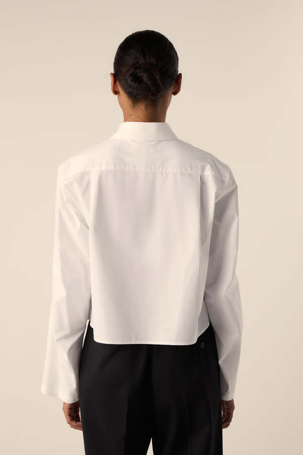 MM6 Maison Margiela Cropped Cotton Shirt - White