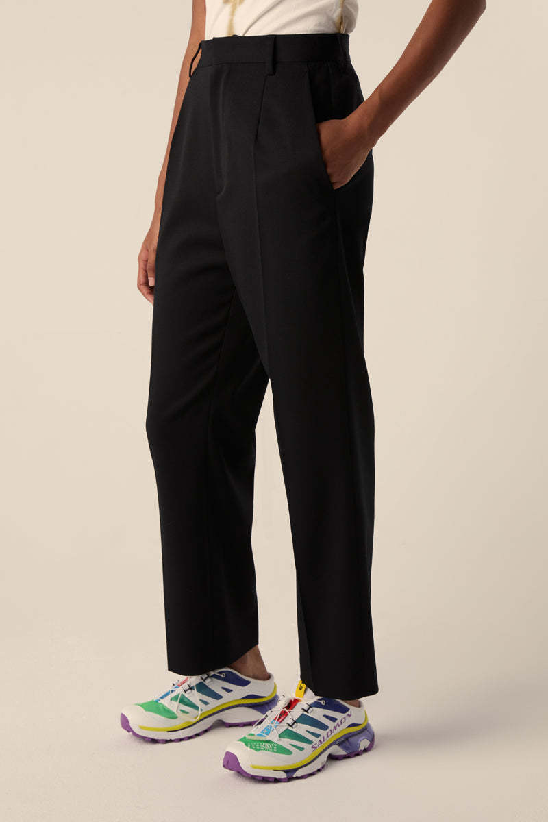 MM6 Maison Margiela Straight-leg Cropped Trousers - Black