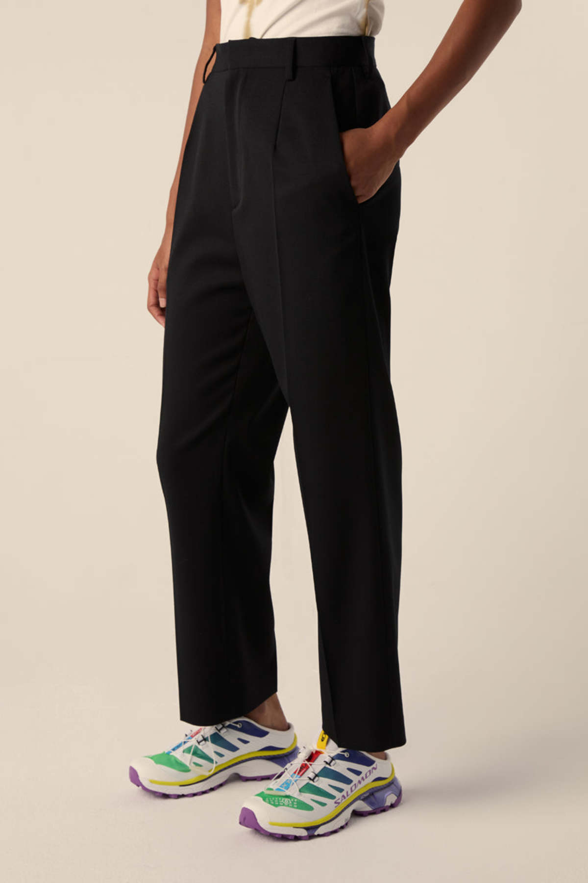 MM6 Maison Margiela Straight-leg Cropped Trousers - Black - Image 3 of 4