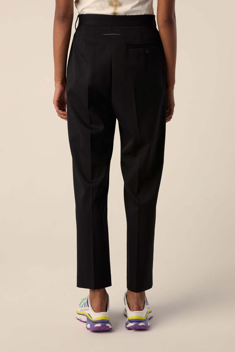 MM6 Maison Margiela Straight-leg Cropped Trousers - Black