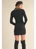 Mable Coco Fit&Flare Knit Dress - Black - Thumbnail 6