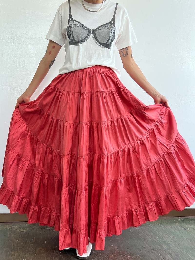 Coral Wraparound Skirt