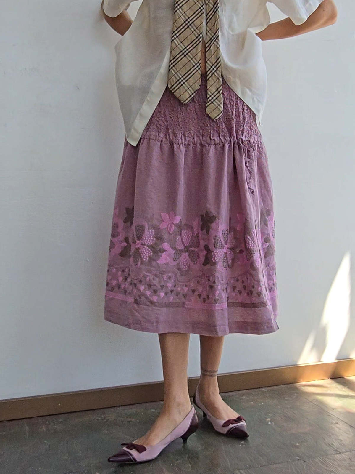 Vintage Cauliflower Issey Miyake Skirt - Orchid | Garmentory