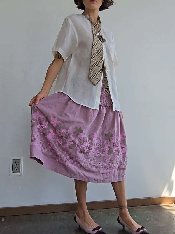 Vintage Cauliflower Issey Miyake Skirt - Orchid | Garmentory