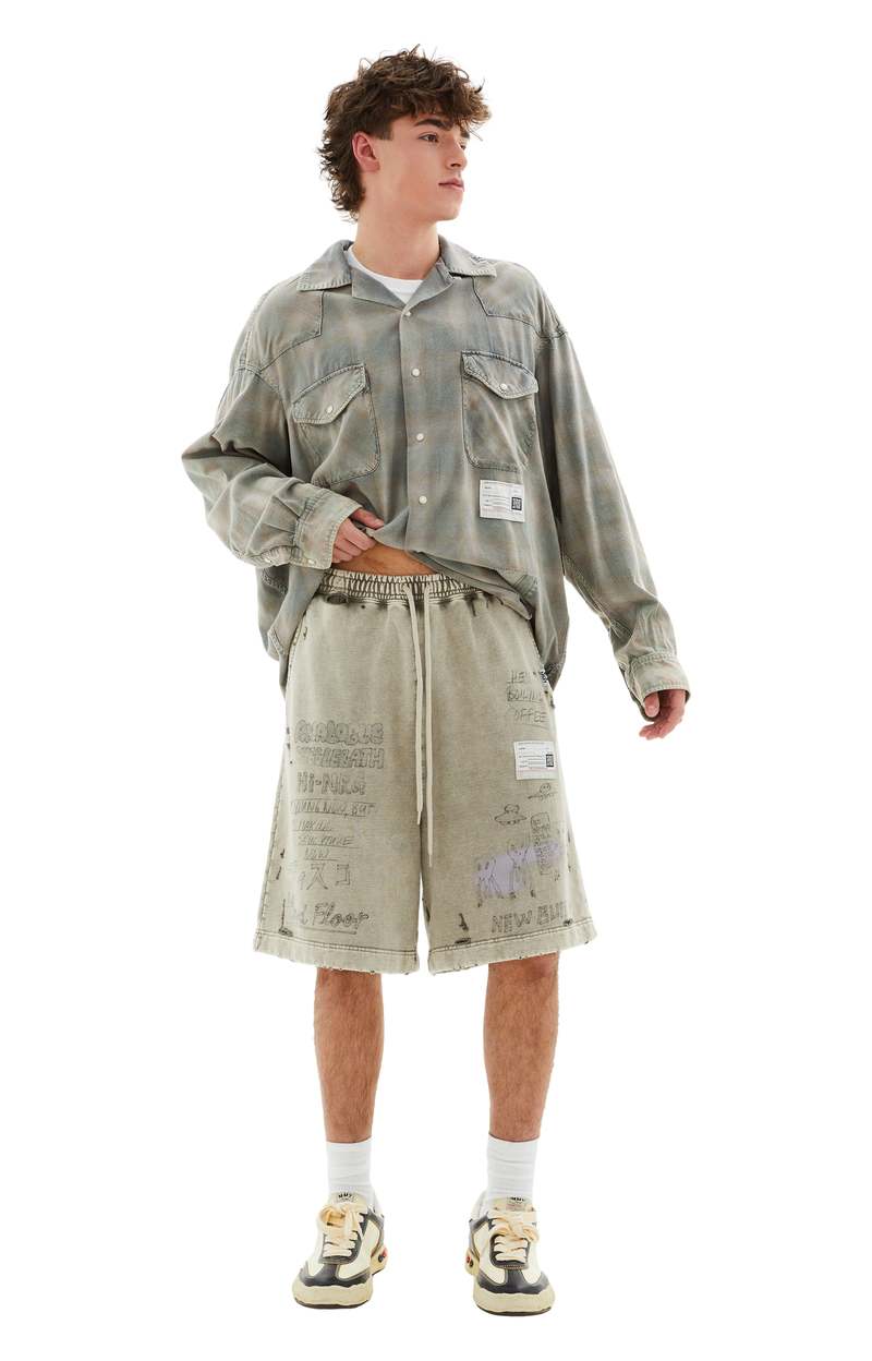 Mihara Yasuhiro Bleached Shorts - Beige | Garmentory