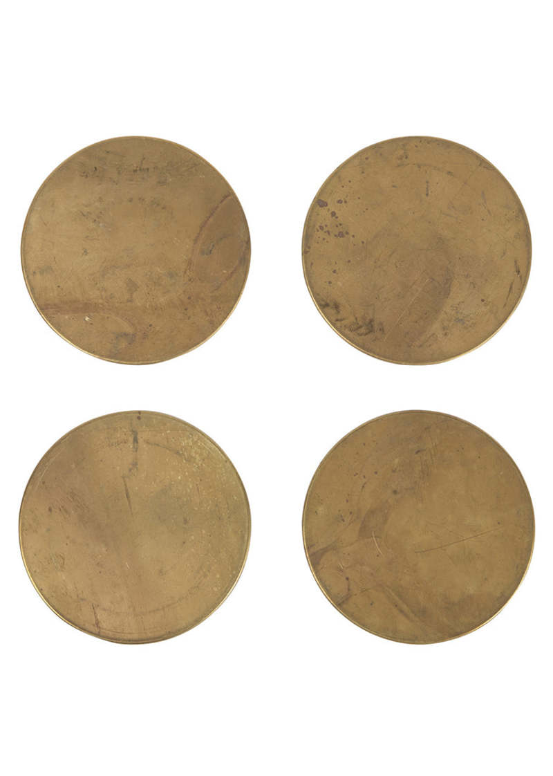 Set Of 4 Brass Coasters - Thumbnail 3