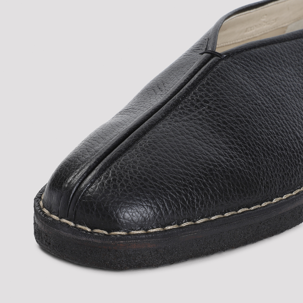 LEMAIRE piped crepe slippers blackルメール lemaire-piped-crepe-slippers-