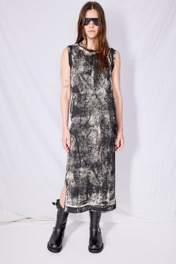 Assembly White/Black Roller Tank Dress - black