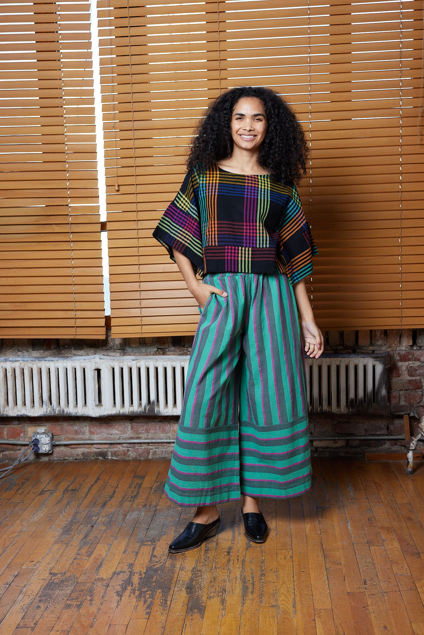 Rujuta Sheth Austin Pants - Minty Stripe | Garmentory