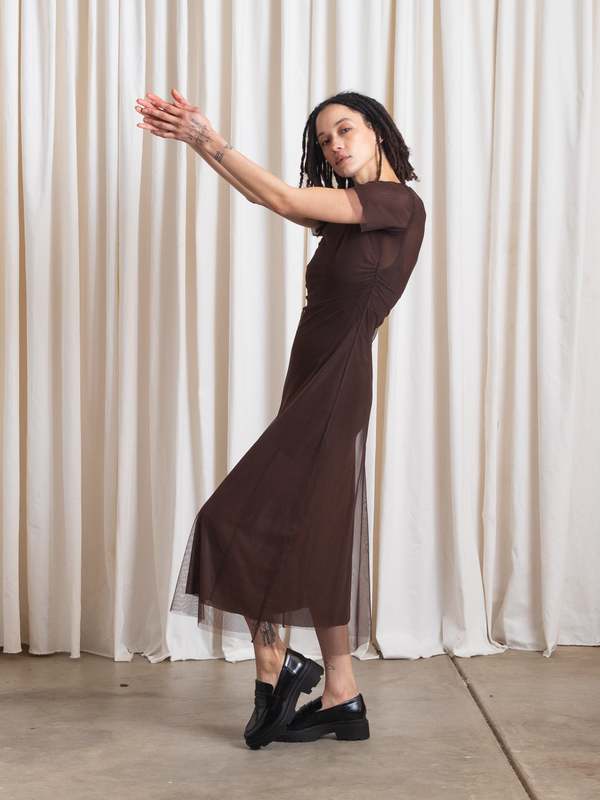 mesh tee shirt dress Plus Size - Relaxed Tea Length Mesh T-Shirt Dress