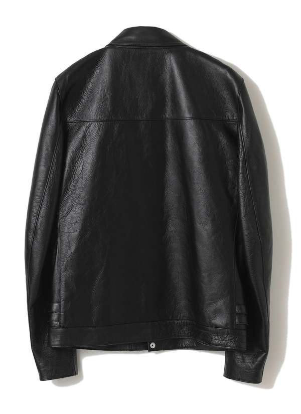 Undercover Double Breast Leather Riders Jacket - Black | Garmentory