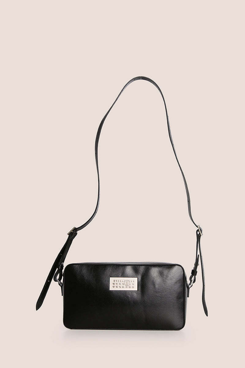MM6 Maison Margiela Leather Crossbody Bag - Black | Garmentory