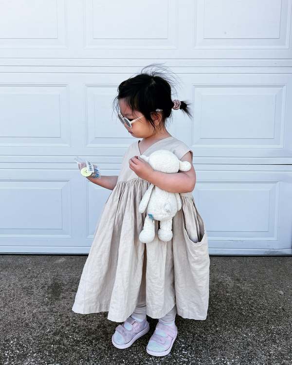 KIDS Korean Assembly Camille Linen Dress - Beige | Garmentory