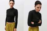ECKHAUS LATTA Lapped Baby Turtleneck - Black - Thumbnail 3