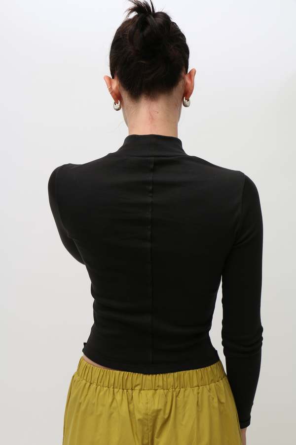 ECKHAUS LATTA Lapped Baby Turtleneck - Black ECKHAUS LATTA Lapped Baby Turtleneck - Black