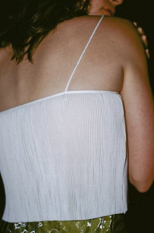 PRISCAVera Cotton Pleated Cami Top - White PRISCAVera Cotton Pleated Cami Top - White