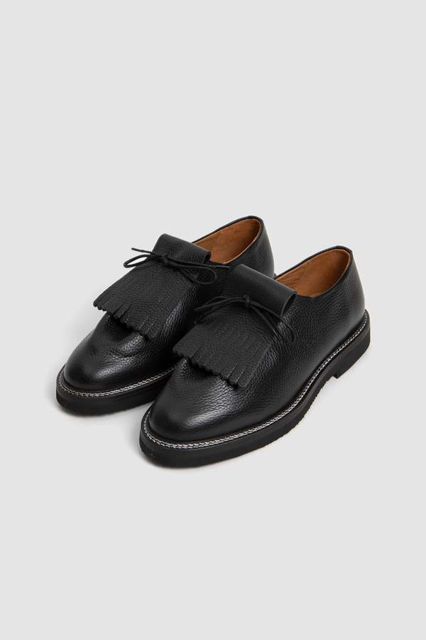 Jacques Solovière Paris Ray Kilt Grained Calf - Black | Garmentory