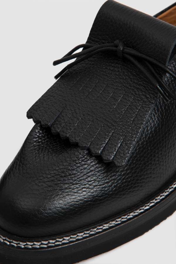 Jacques Solovière Paris Ray Kilt Grained Calf - Black