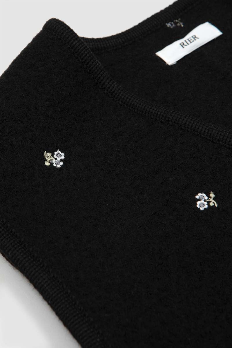 トップス RIER WALKER GILET FELTED FLOWERS RIER | Walker gilet flowers black | 100% natural wool | made