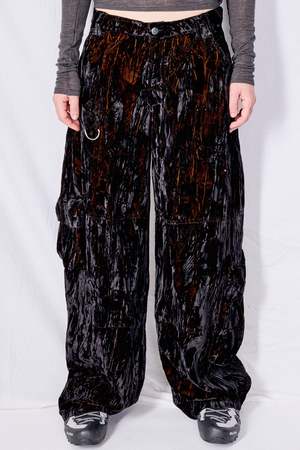 Collina Strada Lawn Velvet Cargo Pant - Black | Garmentory