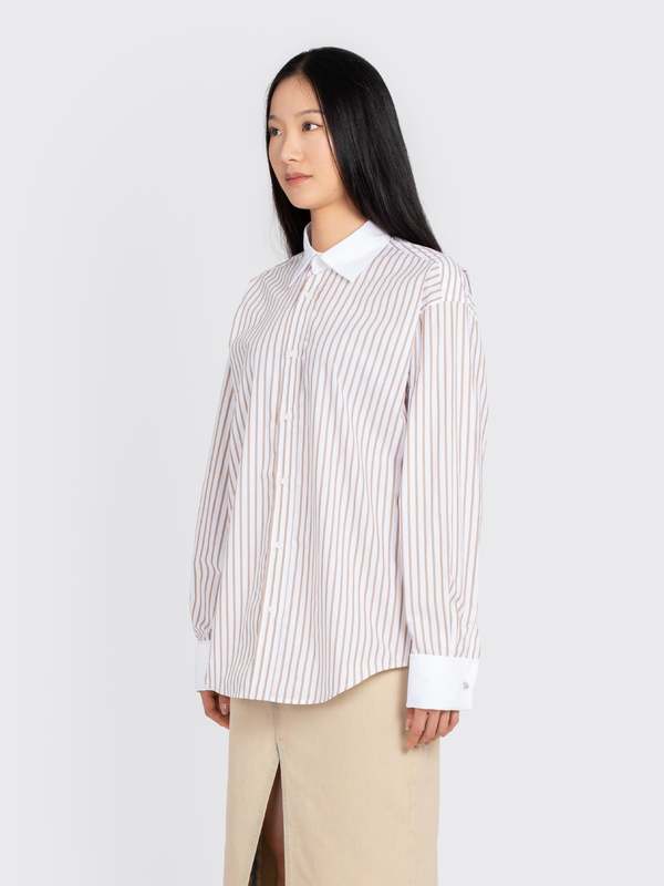Tシャツ・カットソー FILIPPA K SS25 COTTON TUXEDO SHIRT (31105 0175) Cotton Tuxedo Shirt - Steel Blue | Filippa K