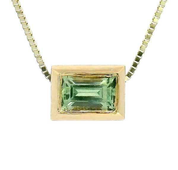 Young in the Mountains Montana Sapphire Baguette Necklace - Green