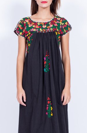 EMBROIDERY BLACK DRESS (SMALL-MEDIUM) EMBROIDERY BLACK DRESS (SMALL-MEDIUM)