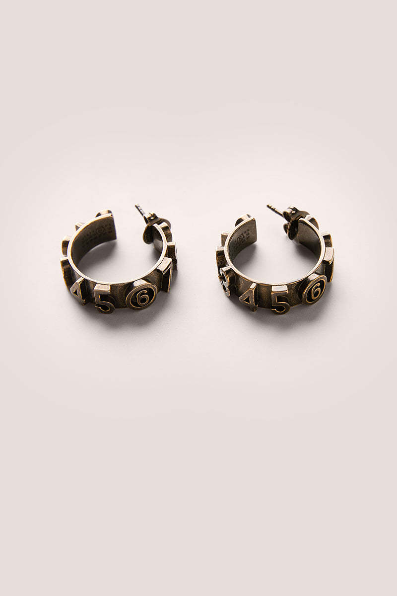 【MM6】RING EARRING MM6 MAISON MARGIELA Numeric Hoop earrings - White | Garmentory