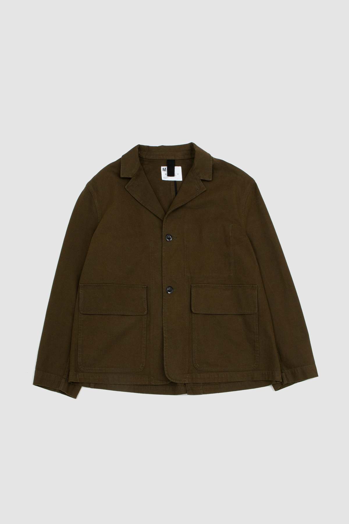 Margaret Howell Cotton Wool Drill Flap Pocket Blazer - Moss