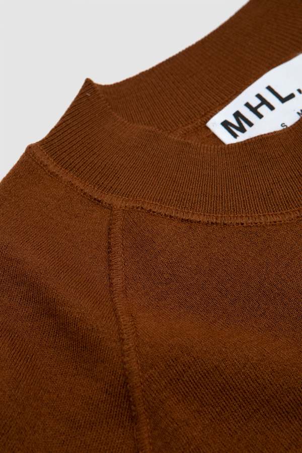 Margaret Howell Fine Merino Wool Wide Neck Sweatshirt - Tobacco