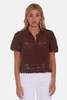 The Tile Club Molly Crochet Shirt - Brown - Thumbnail 1