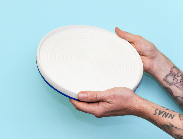 Lindsey Hampton Spindrift Plate - Blue/White Lindsey Hampton Spindrift Plate - Blue/White