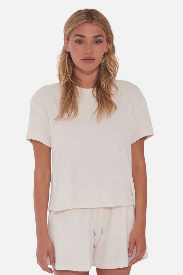 The Tile Club Nova Terry Tee - Ivory