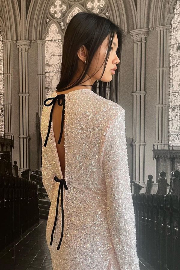 【Ganni】 Sequinedミディドレス Ganni Leopard Sequined Slit Midi Dress | Neiman Marcus