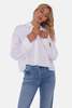 The Tile Club Laura Crop Satin Shirt - White - Thumbnail 4