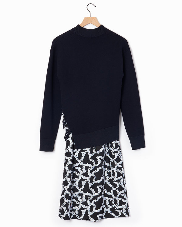 Carven Knit Combo Dress - Navy Carven Knit Combo Dress - Navy