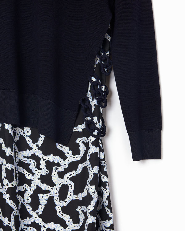 Carven Knit Combo Dress - Navy Carven Knit Combo Dress - Navy